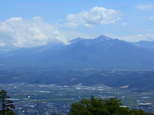 振り向くと十勝岳連峰