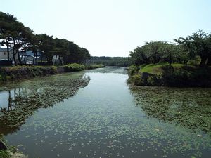 遊歩道から堀の様子