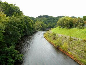 桜公園・自由広場近くの漁川