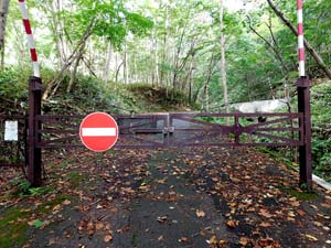 登山口の標示板から奥へ