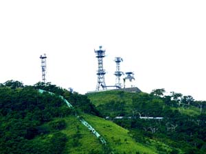 支笏湖温泉街から
