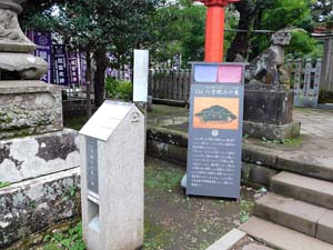 「八方睨みの亀の絵」標柱