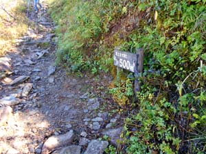 頂上まで500ｍ地点